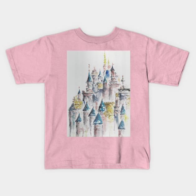 Fading Castle Kids T-Shirt by Canderella